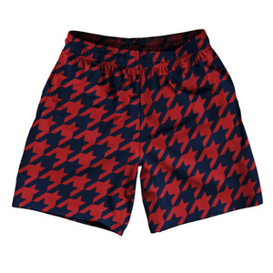 Blue Navy And Red Dark Houndstooth Soccer Shorts Made In USA Blue Navy And Red Dark Houndstooth Soccer Shorts Made In USA
