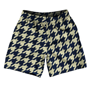 Blue Navy And Vegas Gold Houndstooth Soccer Shorts Made In USA Blue Navy And Vegas Gold Houndstooth Soccer Shorts Made In USA