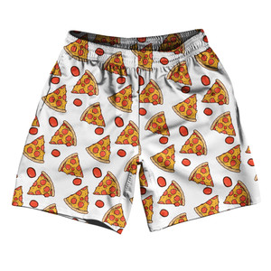 Pizza Slice White Soccer Shorts Made In USA Pizza Slice White Soccer Shorts Made In USA