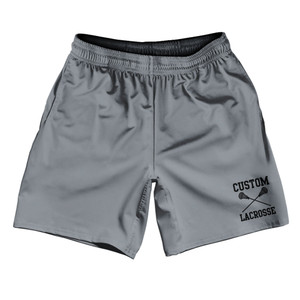 Custom Lacrosse Grey Dark Black Art Athletic Running Fitness Exercise Shorts 7" Inseam Shorts Made In USA Custom Lacrosse Grey Dark Black Art Athletic Running Fitness Exercise Shorts 7" Inseam Shorts Made In USA