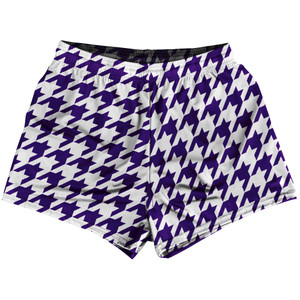 Purple Lakers And White Houndstooth Womens & Girls Sport Shorts End Made In USA Purple Lakers And White Houndstooth Womens & Girls Sport Shorts End Made In USA