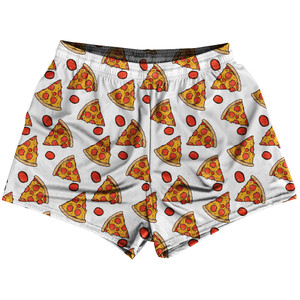 Pizza Slice White Womens & Girls Sport Shorts End Made In USA Pizza Slice White Womens & Girls Sport Shorts End Made In USA