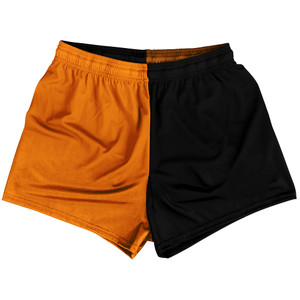 Orange Tennessee And Black Quad Color Womens & Girls Sport Shorts End Made In USA Orange Tennessee And Black Quad Color Womens & Girls Sport Shorts End Made In USA