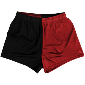 Black And Red Dark Quad Color Womens & Girls Sport Shorts End Made In USA Black And Red Dark Quad Color Womens & Girls Sport Shorts End Made In USA
