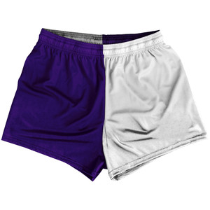 Purple Lakers And White Quad Color Womens & Girls Sport Shorts End Made In USA Purple Lakers And White Quad Color Womens & Girls Sport Shorts End Made In USA