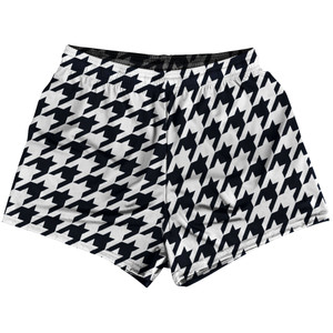 Blue Navy Almost Black And White Houndstooth Womens & Girls Sport Shorts End Made In USA