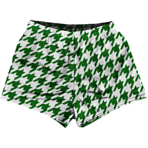 Green Kelly And White Houndstooth Womens & Girls Sport Shorts End Made In USA Green Kelly And White Houndstooth Womens & Girls Sport Shorts End Made In USA