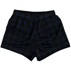 Blue Navy And Black Houndstooth Womens & Girls Sport Shorts End Made In USA Blue Navy And Black Houndstooth Womens & Girls Sport Shorts End Made In USA