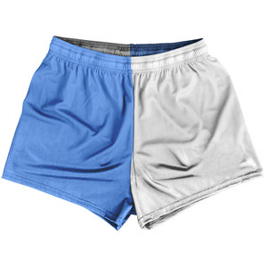 Blue Carolina And White Quad Color Womens & Girls Sport Shorts End Made In USA Blue Carolina And White Quad Color Womens & Girls Sport Shorts End Made In USA