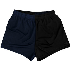 Blue Navy And Black Quad Color Womens & Girls Sport Shorts End Made In USA Blue Navy And Black Quad Color Womens & Girls Sport Shorts End Made In USA