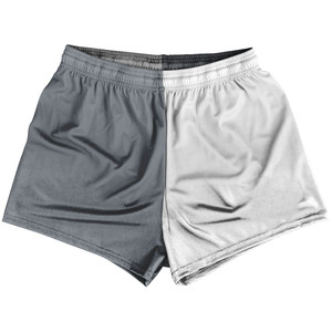 Grey Dark And White Quad Color Womens & Girls Sport Shorts End Made In USA Grey Dark And White Quad Color Womens & Girls Sport Shorts End Made In USA