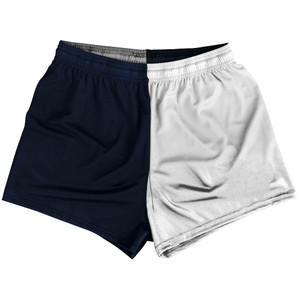 Blue Navy And White Quad Color Womens & Girls Sport Shorts End Made In USA Blue Navy And White Quad Color Womens & Girls Sport Shorts End Made In USA