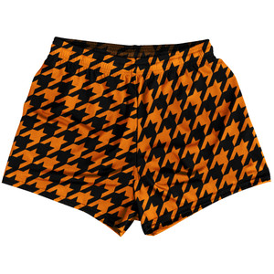Orange Tennessee And Black Houndstooth Womens & Girls Sport Shorts End Made In USA Orange Tennessee And Black Houndstooth Womens & Girls Sport Shorts End Made In USA