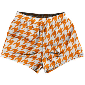 Orange Tennessee And White Houndstooth Womens & Girls Sport Shorts End Made In USA Orange Tennessee And White Houndstooth Womens & Girls Sport Shorts End Made In USA