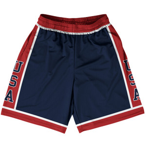 USA 84 Basketball Practice Shorts Made In USA - Navy Red USA 84 Basketball Practice Shorts Made In USA - Navy Red