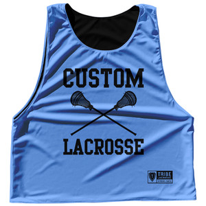Custom Lacrosse Blue Carolina and Black Reversible Lacrosse Pinnie Custom Lacrosse Blue Carolina and Black Reversible Lacrosse Pinnie