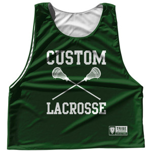 Custom Lacrosse Green Hunter and White Reversible Lacrosse Pinnie Custom Lacrosse Green Hunter and White Reversible Lacrosse Pinnie