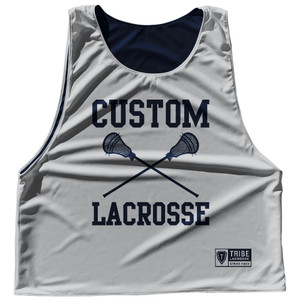 Custom Lacrosse Blue Navy And Grey Medium Reversible Lacrosse Pinnie Custom Lacrosse Blue Navy And Grey Medium Reversible Lacrosse Pinnie