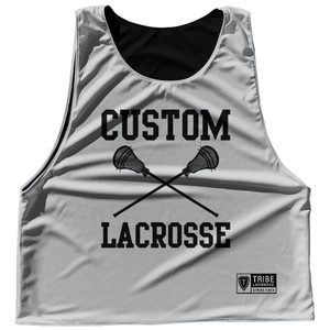 Custom Lacrosse Grey Medium and Black Reversible Lacrosse Pinnie Custom Lacrosse Grey Medium and Black Reversible Lacrosse Pinnie