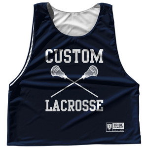 Custom Lacrosse Blue Navy and White Reversible Lacrosse Pinnie Custom Lacrosse Blue Navy and White Reversible Lacrosse Pinnie