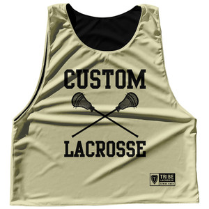 Custom Lacrosse Vegas Gold and Black Reversible Lacrosse Pinnie