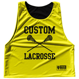 Custom Lacrosse Yellow Bright and Black Reversible Lacrosse Pinnie Custom Lacrosse Yellow Bright and Black Reversible Lacrosse Pinnie