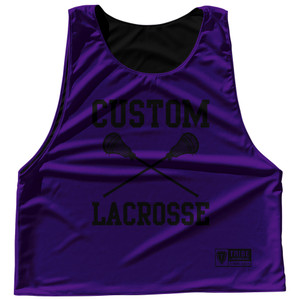 Custom Lacrosse Purple Lakers and Black Reversible Lacrosse Pinnie Custom Lacrosse Purple Lakers and Black Reversible Lacrosse Pinnie