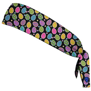 Easter Egg Tie Headband - Black Yellow White