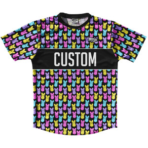 Easter Bunny Custom Running Shirt Track Cross Made In USA - Black Pink Blue