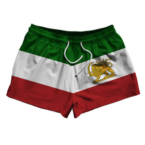 Free Iran Country Flag 2.5" Swim Shorts Made in USA - Green Red White Free Iran Country Flag 2.5" Swim Shorts Made in USA - Green Red White