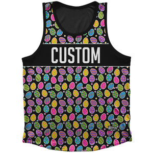 Easter Egg Custom Athletic Sport Tank Top Made In USA - Black Yellow White Easter Egg Custom Athletic Sport Tank Top Made In USA - Black Yellow White