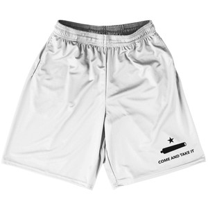 Come And Take It Basketball Practice Shorts Made In USA - White Come And Take It Basketball Practice Shorts Made In USA - White