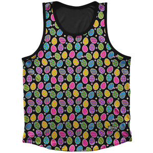 Easter Egg Athletic Sport Tank Top Made In USA - Black Yellow White Easter Egg Athletic Sport Tank Top Made In USA - Black Yellow White