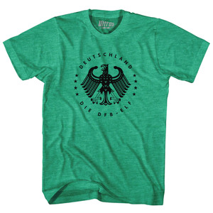 Germany Deutschland Soccer Adult Tri-Blend T-shirt - Heather Green Germany Deutschland Soccer Adult Tri-Blend T-shirt - Heather Green