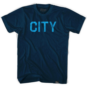 Manchester City Soccer Adult Tri-Blend T-shirt - Navy Manchester City Soccer Adult Tri-Blend T-shirt - Navy