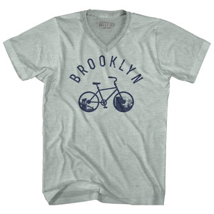 Brooklyn Bike Adult Tri-Blend V-neck T-shirt - Athletic Cool Grey Brooklyn Bike Adult Tri-Blend V-neck T-shirt - Athletic Cool Grey