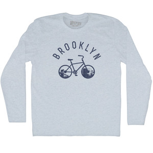 Brooklyn Bike Adult Tri-Blend Long Sleeve T-shirt - Athletic White Brooklyn Bike Adult Tri-Blend Long Sleeve T-shirt - Athletic White