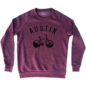 Austin Bike Adult Tri-Blend Sweatshirt - Cardinal