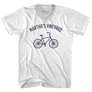 Martha's Vineyard Bike Adult Tri-Blend V-neck T-shirt - White Martha's Vineyard Bike Adult Tri-Blend V-neck T-shirt - White