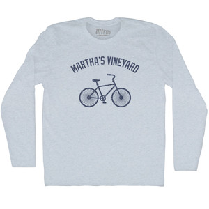Martha's Vineyard Bike Adult Tri-Blend Long Sleeve T-shirt - Athletic White Martha's Vineyard Bike Adult Tri-Blend Long Sleeve T-shirt - Athletic White