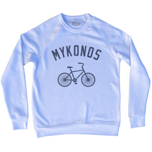 MYKONOS Bike Adult Tri-Blend Sweatshirt - White