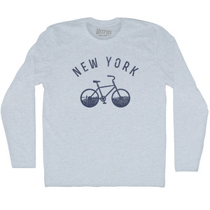 New York Bike Adult Tri-Blend Long Sleeve T-shirt - Athletic White New York Bike Adult Tri-Blend Long Sleeve T-shirt - Athletic White