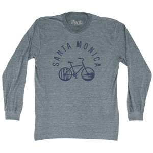 Santa Monica Bike Adult Tri-Blend Long Sleeve T-shirt - Athletic Grey Santa Monica Bike Adult Tri-Blend Long Sleeve T-shirt - Athletic Grey