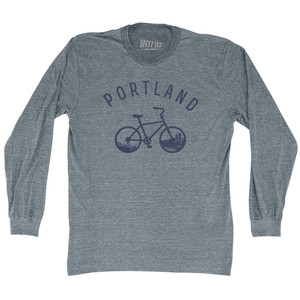Portland Bike Adult Tri-Blend Long Sleeve T-shirt - Athletic Grey Portland Bike Adult Tri-Blend Long Sleeve T-shirt - Athletic Grey
