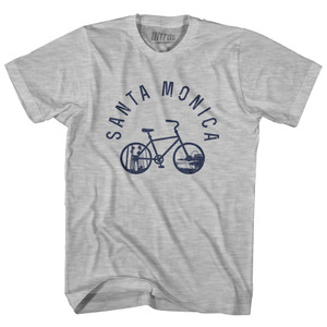 Santa Monica Bike Adult Cotton T-shirt - Grey Heather Santa Monica Bike Adult Cotton T-shirt - Grey Heather