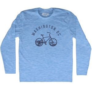 Washington DC Bike Adult Tri-Blend Long Sleeve T-shirt - Athletic Blue Washington DC Bike Adult Tri-Blend Long Sleeve T-shirt - Athletic Blue