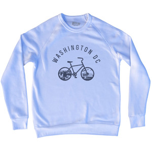 Washington DC Bike Adult Tri-Blend Sweatshirt - White