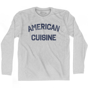 American Cuisine Adult Cotton Long Sleeve T-shirt - Grey Heather