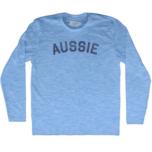Aussie Adult Tri-Blend Long Sleeve T-shirt - Athletic Blue
