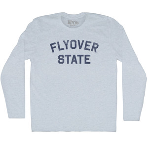 Flyover State Adult Tri-Blend Long Sleeve T-shirt - Athletic White Flyover State Adult Tri-Blend Long Sleeve T-shirt - Athletic White